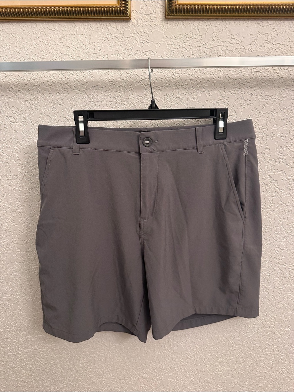 Puma Men's Flat-Front Shorts in Gray